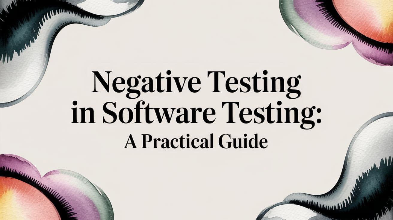 Negative Testing in Software Testing: A Practical Guide