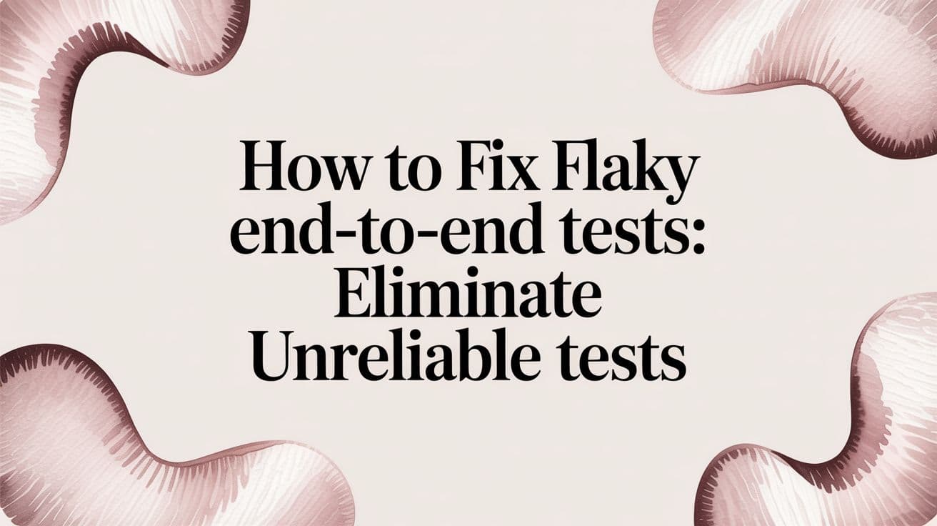 How to fix flaky end-to-end tests: Eliminate Unreliable Tests
