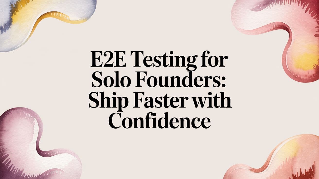 E2E testing for solo founders: Ship Faster with Confidence