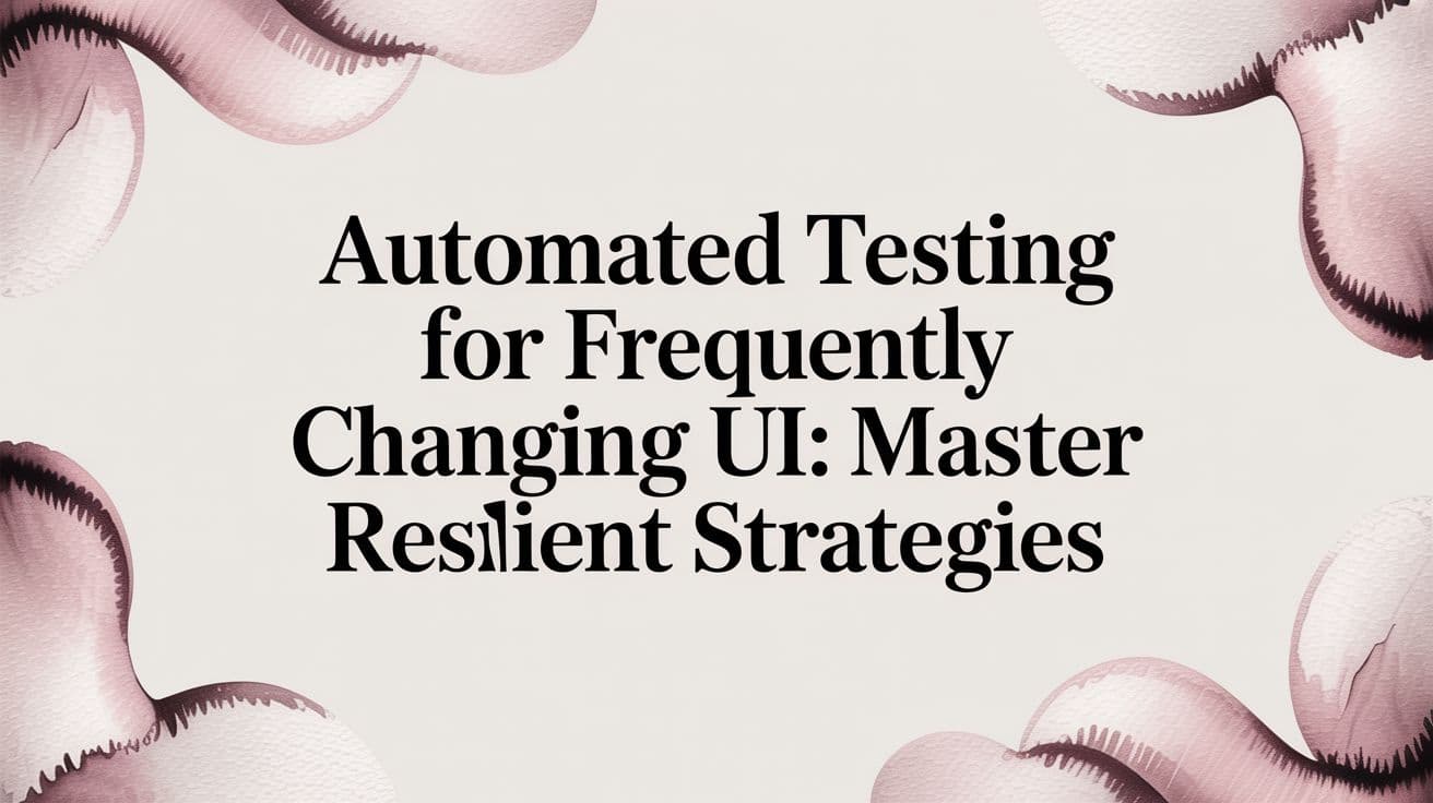 Automated testing for frequently changing UI: Master Resilient Strategies
