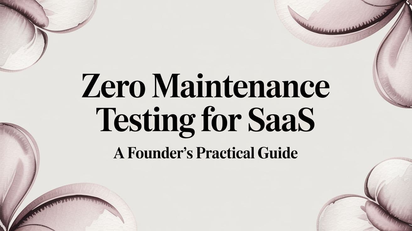 Zero Maintenance Testing for SaaS A Founder's Practical Guide
