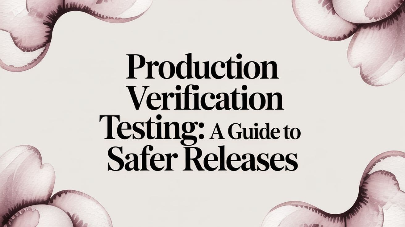 Production Verification Testing: A Guide to Safer Releases