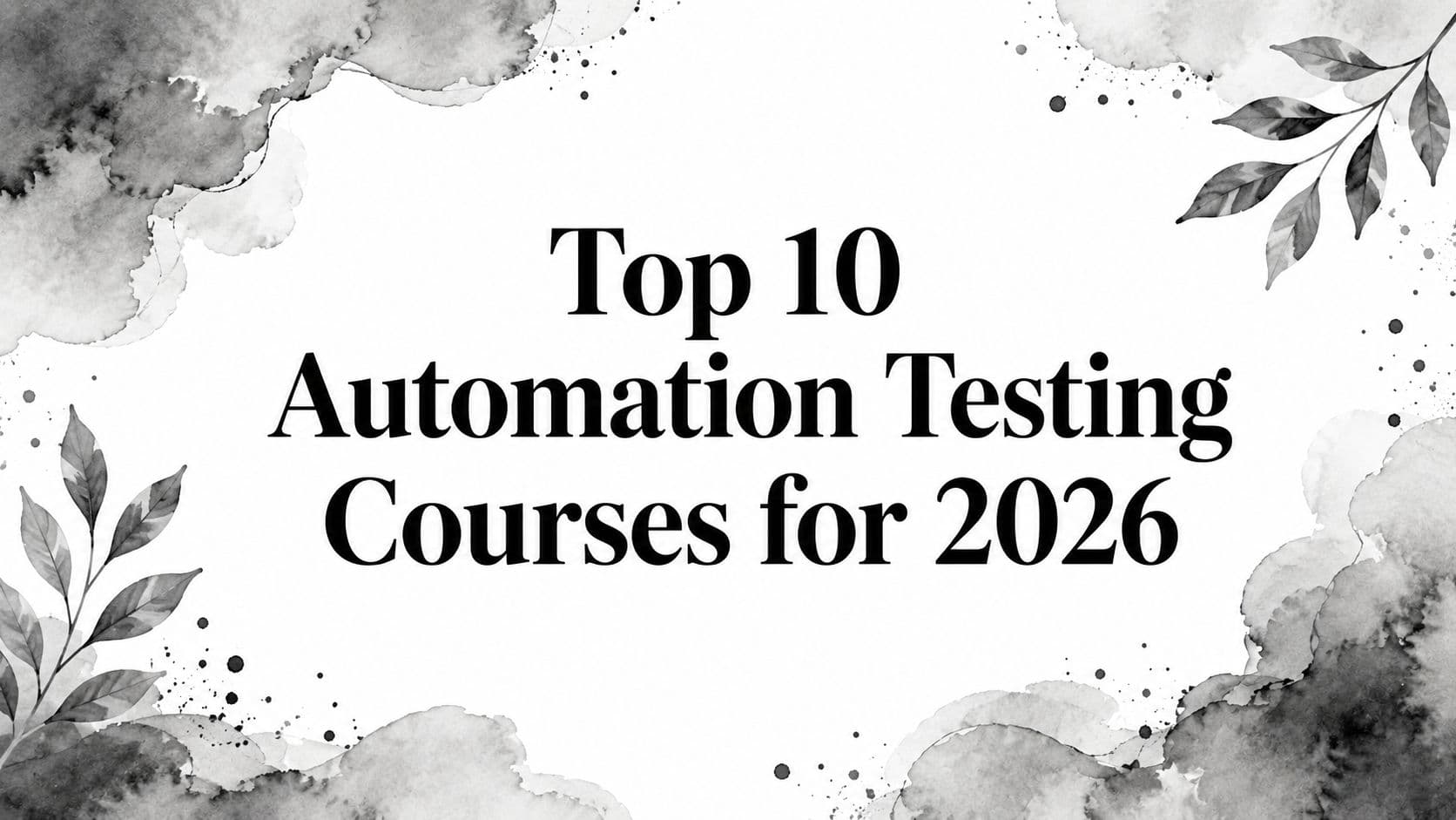 Top 10 Automation Testing Courses for 2026